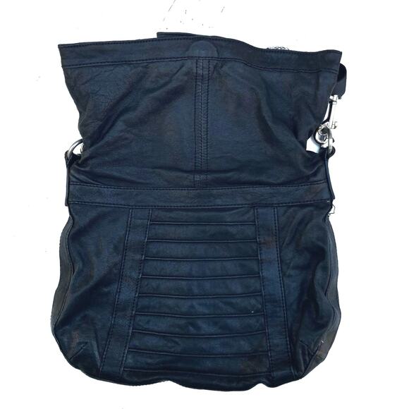 SOLD Reworked Marc New York Moto Leather Shoulder Bag w/ Silver Chain - Picture 14 of 16